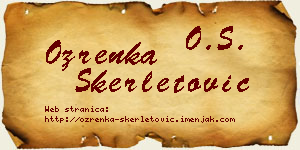 Ozrenka Skerletović vizit kartica